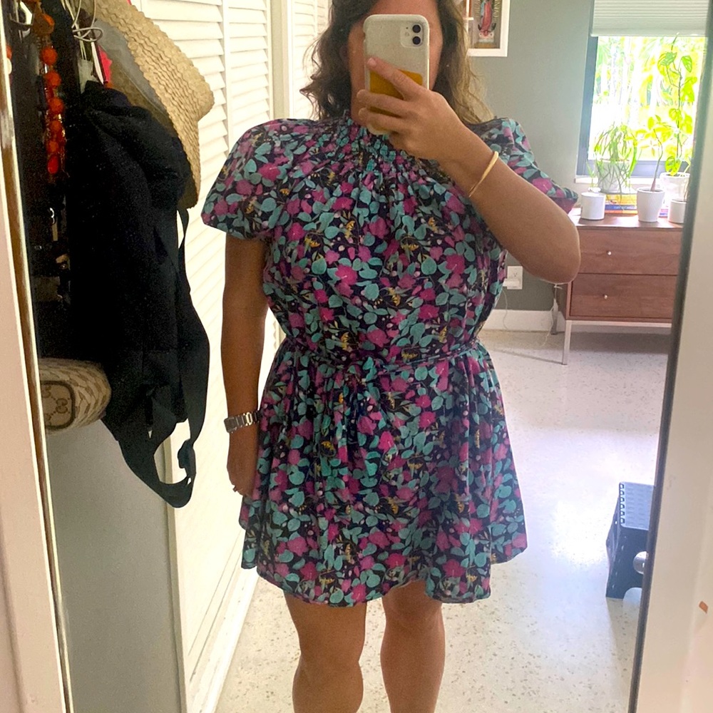Roller Rabbit Floral Mini Dress - Pink and Blue